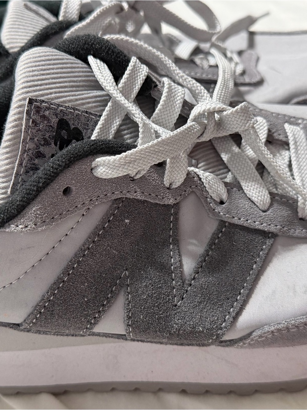 New Balance Gray Suede and Light Gray Nylon Runner